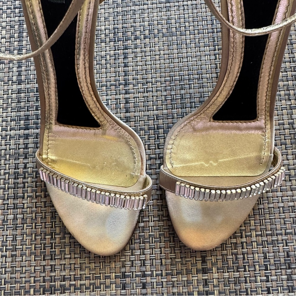 Dolce & Gabbana Gold Crystal Embellished Heels - Picture 5 of 9